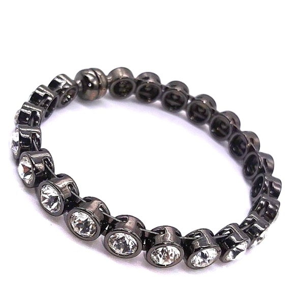 SILPADA KR Collection Hematite Bangle Bracelet made with Swarovski Crystals - Picture 2 of 5